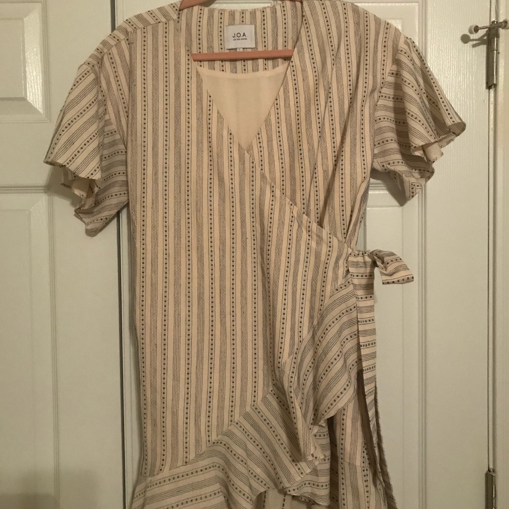 JOA wrap dress with ruffle
